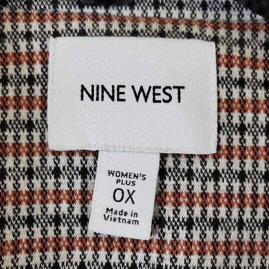 Nine West Women Multicolor Plaid Blazer Sz OX image number 2