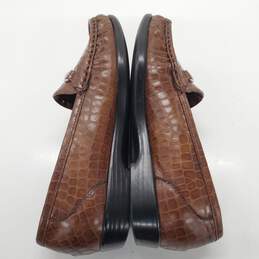 SAS Cognac Croc Prints Women's Brown Leather Slip On Loafer Size 7W alternative image