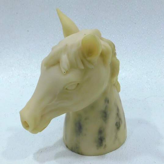 Vtg 1999 Enesco Corp Carved Marble Horse Head Bookends image number 10