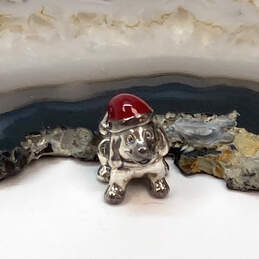Designer Pandora S925 ALE Sterling Silver Red Enamel Puppy Dog Beaded Charm