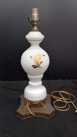 Vintage Painted Glass Table Lamp alternative image