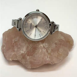 Designer Fossil Georgia ES-3083 Silver-Tone Round Dial Analog Wristwatch