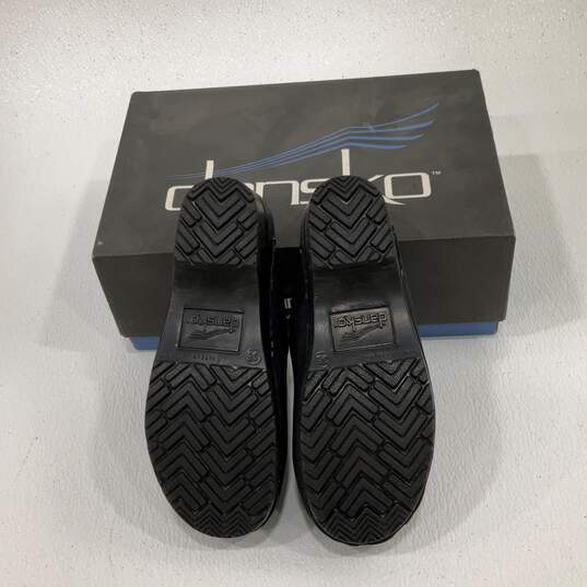 NIB Dansko Womens Black Leather Round Toe Slip On Clog Shoes Size 36 image number 5