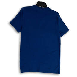 Womens Blue Short Sleeve Split Neck Graphic Pullover T-Shirt Size Small alternative image