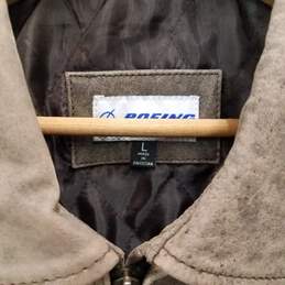 Boeing Brown Leather Bomber Jacket Size Large alternative image