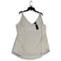NWT Womens White Pleated Front V-Neck Pullover Tank Top Size XXL image number 1