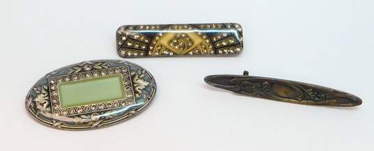 Catherine Popesco France & Silver Tone Crystal Enamel Brooches 27.0g image number 2