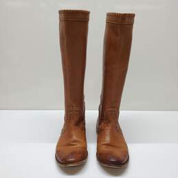Frye 77875 Knee High Riding Boots Cognac Brown Leather Boots Sz 7.5 alternative image
