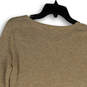 Womens Tan Knitted Long Sleeve Round Neck Pullover Sweater Size Small image number 3