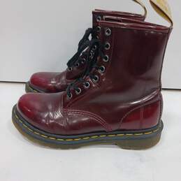 Dr. Martens Women's #24226 Cherry Red Vegan Steel Toe Work Boots Size 8