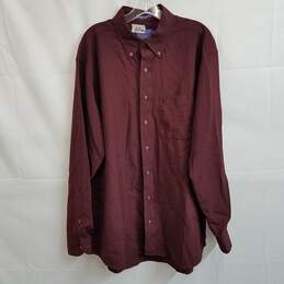 Pendleton fine knit wool burgundy button up shirt XL long