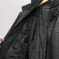 Guess Men's Black Leather Long Sleeve Straight Hem Hooded Full Zip Jacket Size XL image number 3