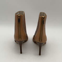 Womens Odelia Brown Leather Open Toe Zip Stiletto Gladiator Heel Size 8.5M alternative image