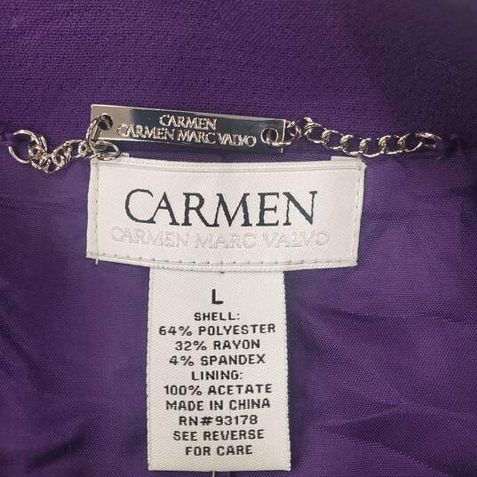 Carmen Marc Valvo Women Purple Blazer L NWT image number 1