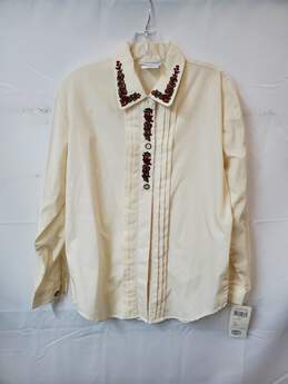 Jantzen Classics Long Sleeve Button Up Dress Shirt Adult Size S NWT