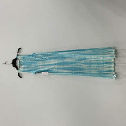 NWT Womens Blue White Tai-Dye Round Neck Sleeveless Maxi Dress Size Small alternative image