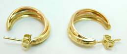 14K Yellow & Rose Gold Crossover Earrings 2.8g alternative image