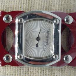NOS Roberto Cavalli 72.51.180.035-41666 Time Wear Strip Tease Dark Red & Silver Tone Layered Loops Bracelet Watch alternative image