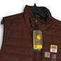 NWT Carhartt Mens Burgundy Sleeveless Mock Neck Full-Zip Puffer Vest Size Large image number 3