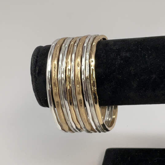 Designer Robert Lee Morris Thin Metals Hammered Adjustable Cuff Bracelet image number 1