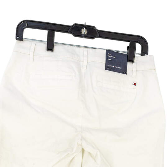 NWT Mens White Flat Front Slash Pockets Casual Chino Shorts Size 4 image number 4