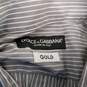 Dolce & Gabbana Gold - Striped Gray Men's Button Up Long Sleeve Shirt Size 15-3/4 - Authenticated image number 3