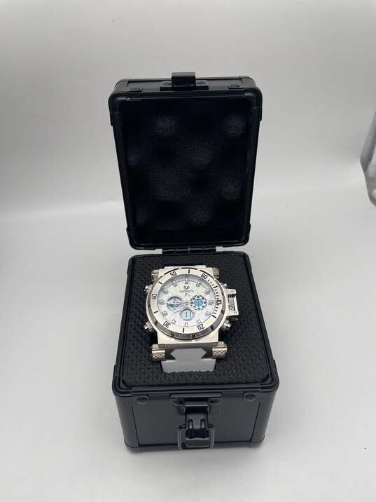 Mens CR 2025 026 M1 White Strap 350 Ft/100M Chronograph Wristwatch 1.1Lbs image number 1