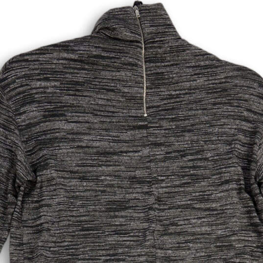 Womens Gray Heather Turtleneck Drop Waist Back Zip Sweater Dress Size Small image number 4