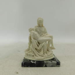Vintage A. Santini Pieta 5.5 Inch Sculpture Grey Marble Stone Base Italy alternative image
