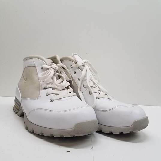 Nike Air Primo White Leather Boots Men's Size 11 image number 3