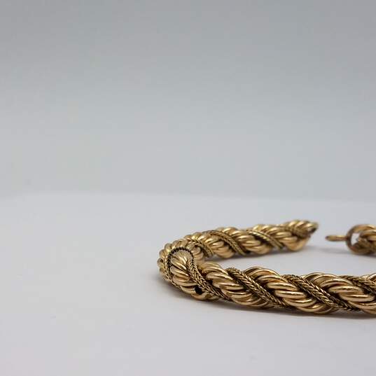 10k Gold Heavy Chunky 6.5mm Rope Chain Bracelet 24.1g image number 4