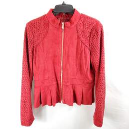 New York & Company Women Red Suede Jacket M NWT