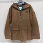 Men's Columbia Faux Fur Trimmed Hooded Tan Winter Jacket Size S image number 1