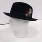 Stetson Women's TWFRDK8220 Black Frederick Wool Selby Felt Center Fedora Hat Size 7 image number 1