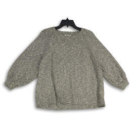Womens Gray 3/4 Sleeve Crew Neck Telluride Pullover Sweater Size Medium