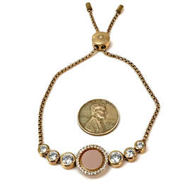 Designer Michael Kors Gold-Tone Crystal Cut Stone Slide Chain Bracelet alternative image