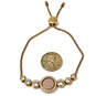 Designer Michael Kors Gold-Tone Crystal Cut Stone Slide Chain Bracelet image number 2