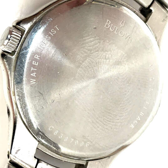Designer Bulova Stainless Steel Chain Strap Round Dial Analog Wristwatch image number 5
