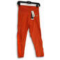 NWT Womens Orange Elastic Waist Pull-On Cropped Legging Size Small image number 1