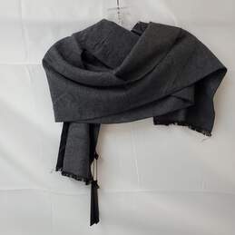 Fullron Gray Polyester Cashmere Wrap Scarf
