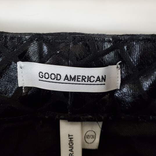 Good American Women Black Printed Pants Sz 12 NWT image number 3