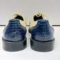 Men's Stacy Adams White/Blue Leather Dress Shoes Size 10.5 image number 4