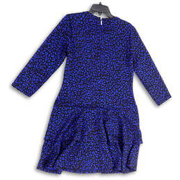 NWT Womens Blue Animal Print Boat Neck 3/4 Sleeve Fit & Flare Dress Size L alternative image