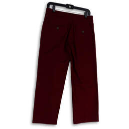 NWT Womens Red Flat Front Slash Pocket Straight Leg Dress Pants Size 2 alternative image