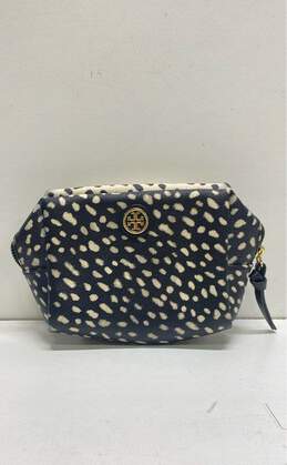 Tory Burch Spotted Travel Cosmetic Pouch Zip Clutch Bag
