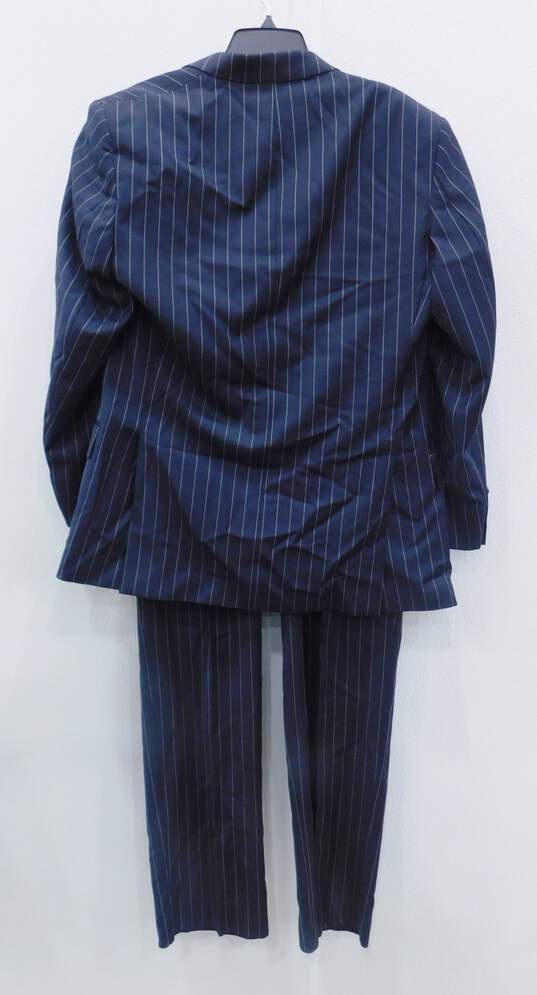 Men's Giorgi Valentini Navy Blue Pinstripe Suit Jacket & Pants image number 2
