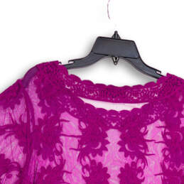 NWT Womens Purple Lace Short Sleeve Round Neck Pullover Blouse Top Sz 18/20 alternative image