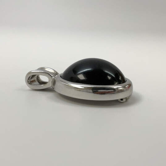 Designer Joan Rivers Silver-Tone Black Onyx Gemstone Chain Pendant image number 2