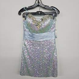 Multicolor Sequin Strapless Mini Dress