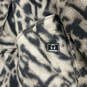 Womens Beige Animal Print Asymmetrical Zip Mock Neck Vest Jacket Size 2XL image number 4